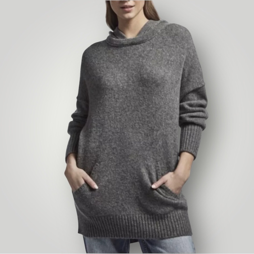 James Perse Hooded Sweater Sz L Grey‎